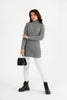 Women's High Neck Detail Long Sweater by Memnu - MEWS815