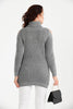 Women's High Neck Detail Long Sweater by Memnu - MEWS815