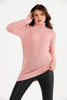 Women's High Neck Detail Long Sweater by Memnu - MEWS818