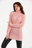 Women's High Neck Detail Long Sweater by Memnu - MEWS818