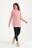 Women's High Neck Detail Long Sweater by Memnu - MEWS818