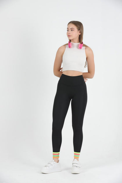 Women's Striped Detail Active Wear Leggings - WAL176