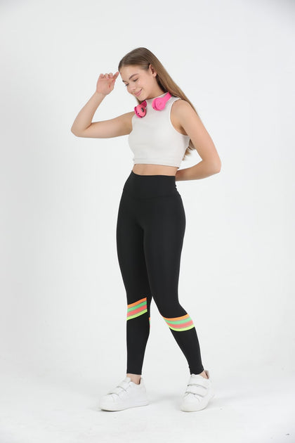 Women's Striped Detail Active Wear Leggings - WAL178