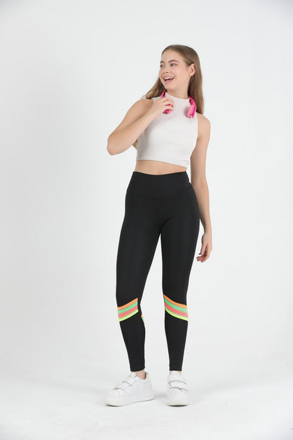 Women's Striped Detail Active Wear Leggings - WAL178