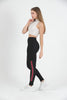 Women's Mesh Panel Striped Detail Active Wear Leggings - WAL185