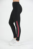 Women's Mesh Panel Striped Detail Active Wear Leggings - WAL185