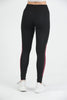 Women's Mesh Panel Striped Detail Active Wear Leggings - WAL185