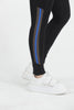 Women's Mesh Panel Striped Detail Active Wear Leggings - WAL186