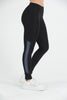 Women's Mesh Panel Striped Detail Active Wear Leggings - WAL186