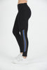 Women's Mesh Panel Striped Detail Active Wear Leggings - WAL186