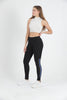 Women's Mesh Panel Striped Detail Active Wear Leggings - WAL186