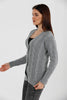 Women's Knitted Cable Knit Cardigan Button Detail by Memnu - MEWS820