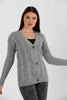 Women's Knitted Cable Knit Cardigan Button Detail by Memnu - MEWS820