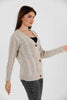 Women's Knitted Cable Knit Cardigan Button Detail by Memnu - MEWS821