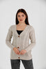 Women's Knitted Cable Knit Cardigan Button Detail by Memnu - MEWS821