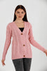 Women's Knitted Cable Knit Cardigan Button Detail by Memnu - MEWS822