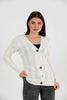 Women's Knitted Cable Knit Cardigan Button Detail by Memnu - MEWS823