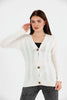 Women's Knitted Cable Knit Cardigan Button Detail by Memnu - MEWS823