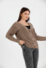 Women's Knitted Cable Knit Cardigan Button Detail by Memnu - MEWS824