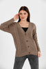 Women's Knitted Cable Knit Cardigan Button Detail by Memnu - MEWS824