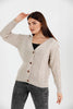 Women's Knitted Cable Knit Cardigan Button Detail by Memnu - MEWS825