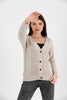 Women's Knitted Cable Knit Cardigan Button Detail by Memnu - MEWS825