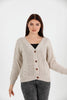 Women's Knitted Cable Knit Cardigan Button Detail by Memnu - MEWS825