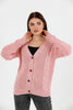 Women's Knitted Cable Knit Cardigan Button Detail by Memnu - MEWS826