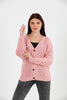 Women's Knitted Cable Knit Cardigan Button Detail by Memnu - MEWS826