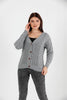 Women's Knitted Cable Knit Cardigan Button Detail by Memnu - MEWS827