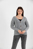 Women's Knitted Cable Knit Cardigan Button Detail by Memnu - MEWS827