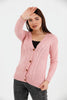 Women's Knitted Cable Knit Cardigan Button Detail by Memnu - MEWS829