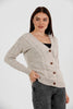 Women's Knitted Cable Knit Cardigan Button Detail by Memnu - MEWS832