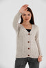 Women's Knitted Cable Knit Cardigan Button Detail by Memnu - MEWS832