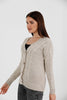 Women's Knitted Cable Knit Cardigan Button Detail by Memnu - MEWS832