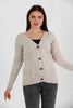 Women's Knitted Cable Knit Cardigan Button Detail by Memnu - MEWS832