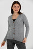 Women's Knitted Cable Knit Cardigan Button Detail by Memnu - MEWS831