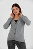 Women's Knitted Cable Knit Cardigan Button Detail by Memnu - MEWS831