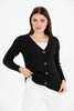 Women's Knitted Cable Knit Cardigan Button Detail by Memnu - MEWS833