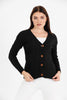 Women's Knitted Cable Knit Cardigan Button Detail by Memnu - MEWS833