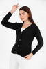 Women's Knitted Cable Knit Cardigan Button Detail by Memnu - MEWS833