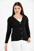 Women's Knitted Cable Knit Cardigan Button Detail by Memnu - MEWS833