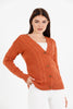 Women's Knitted Cable Knit Cardigan Button Detail by Memnu - MEWS834