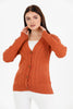 Women's Knitted Cable Knit Cardigan Button Detail by Memnu - MEWS834