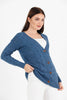 Women's Knitted Cable Knit Cardigan Button Detail by Memnu - MEWS835