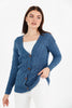 Women's Knitted Cable Knit Cardigan Button Detail by Memnu - MEWS835