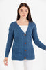 Women's Knitted Cable Knit Cardigan Button Detail by Memnu - MEWS835