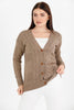 Women's Knitted Cable Knit Cardigan Button Detail by Memnu - MEWS837