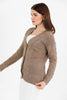 Women's Knitted Cable Knit Cardigan Button Detail by Memnu - MEWS837