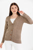 Women's Knitted Cable Knit Cardigan Button Detail by Memnu - MEWS837